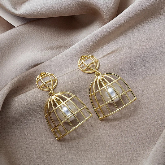 Cage Pearl Earrings
